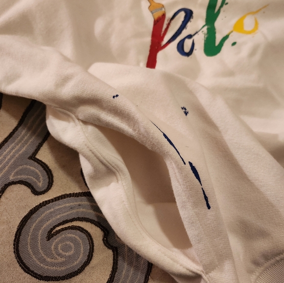 $228 Polo Ralph Lauren Mens Polo Bear Paint Splatter Pullover Hoodie Sz. M NWT! - Picture 6 of 12